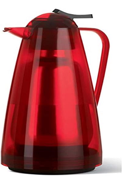 emsa Salsa Flask Quick Press 1.5L – Red Insulated Carafe with One-Hand Pouring System