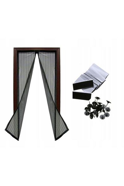 BOEM Anti-insect net, for door, 100x220 cm, magnetic closure, black