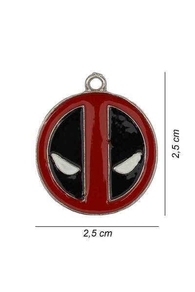 Rua Jewelry Deadpool Mask Necklace Red - Enamel Silver Color Classic Chain