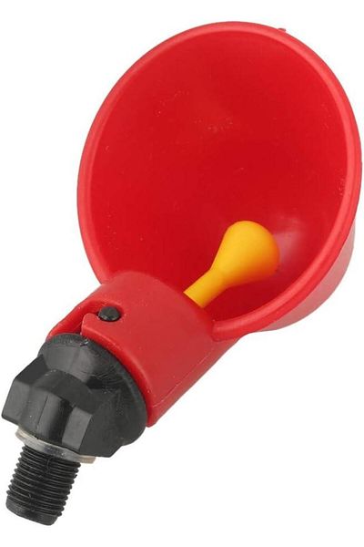 OEM Set of 10 automatic feeders for chickens/poultry, ABS, 7x3.5x5 cm, Red