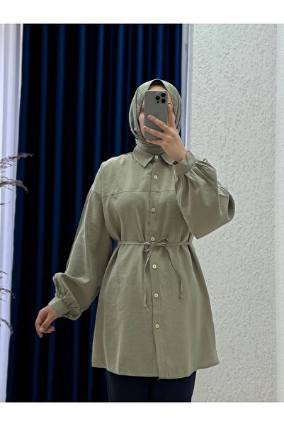 Mihra Πουκάμισο Yelilia Modal με κορδόνια-PE223 Mint