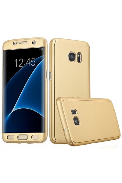 BOEM Full Cover Case (front + back) for Samsung Galaxy S7 Edge, Gold