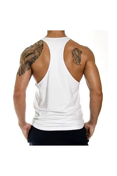 MUTLUGYM Fitness Gym Tank Top Sportsman Training Tank Top Slim Straps White(Never)