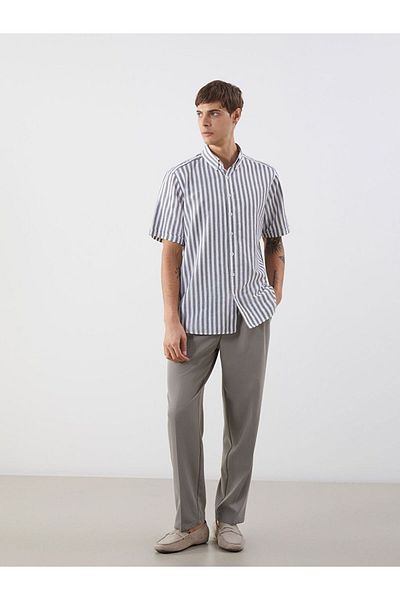 LC Waikiki SOUTHBLUE Regular Fit Short Sleeve Striped Men's Shirt