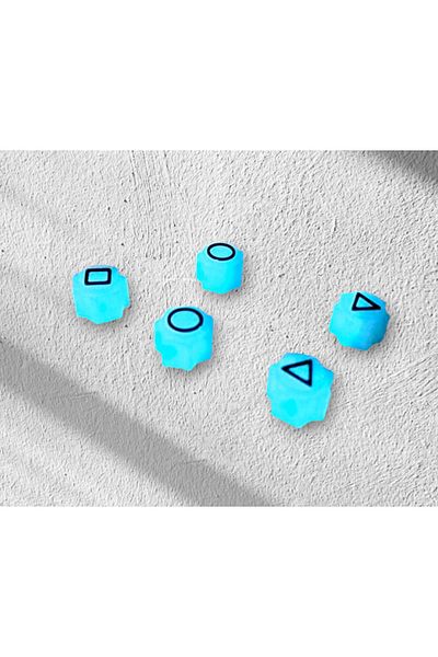 OEM 3DONE MODELS blue phosphorescent Gonggi game set, Squid Game, 3D printed