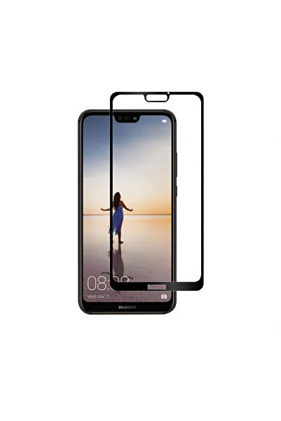 BOEM Folie de sticlă FULL GLUE pentru Huawei P20 Lite, GloMax 5D Negru, lipic...