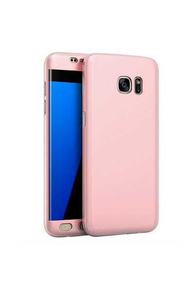 BOEM 360 Degree Cases for Samsung Galaxy S7 Edge - Full Body, Rose, Silicone Protective Film Included