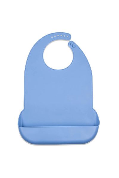 OEM Adult Bib, Silicone, Reusable, Adjustable, Blue