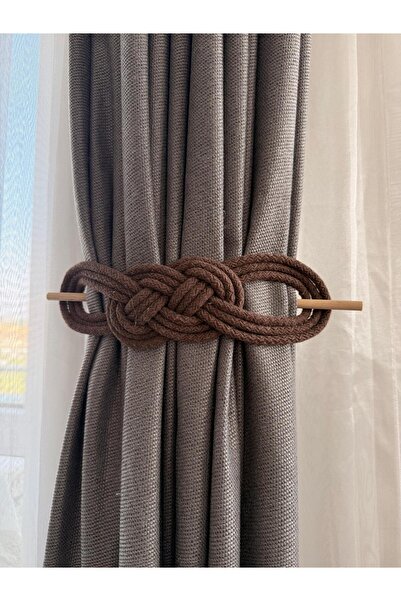 Üçbey kaverengi Perde Tokası Perde Süsü Perde Tutucu Tül Perde Braçol Takımı (2 adet)