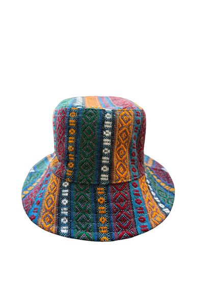 GRANDSTORE Quality Fabric Woven Local Pattern Beach Hat