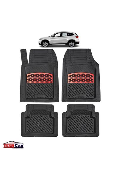 TEAMCAR ® Car Mats Tray Type Compatible With Bmw X1 E84 Suv (2009–2015) Red