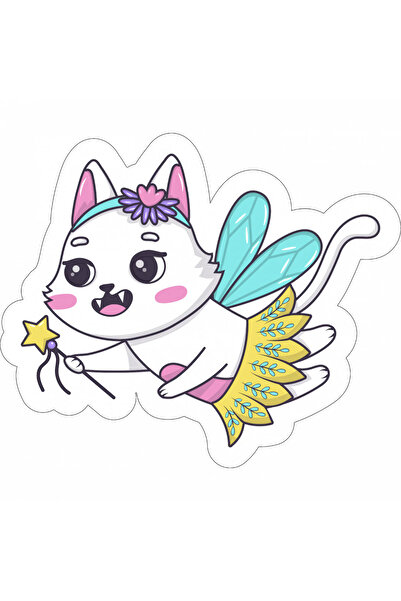 INOVATIX Set de 8 piese, autocolant Pisicuță Înger, INOVATIX®. 6 cm