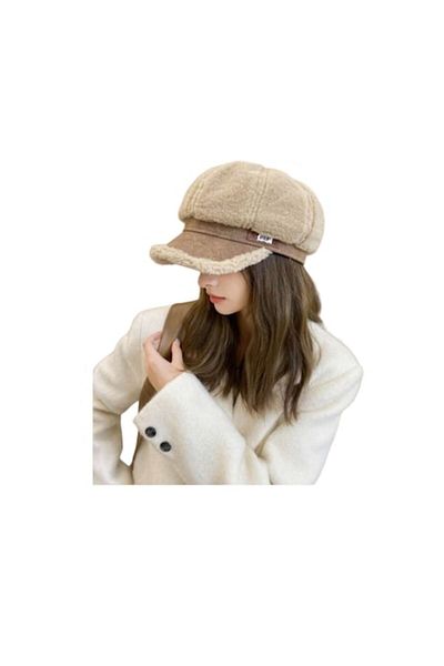 The Casius. Beret for Women Suitable for Cold Season - Beige
