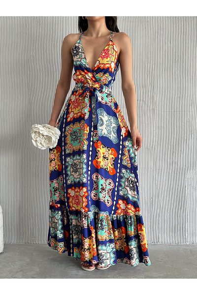 Moda Lounge Φόρεμα με διπλό γιακά υφαντό Floral Χρώμα