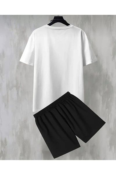 ModaSphere Oversize Crew Neck Bottom Top T-Shirt Shorts Los Angeles Printed Double Set