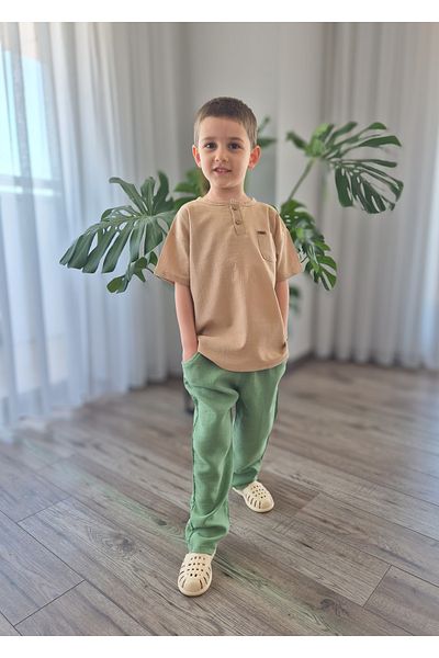 My Baby's World Natural Shirt Muslin Trousers Set (Age 2-8) Mtye0059