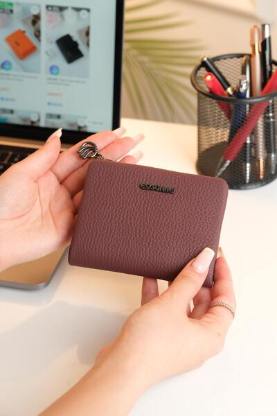 ESGUARE محفظة نسائية أنيقة مصنوعة من الجلد الطبيعي بنسبة 100%