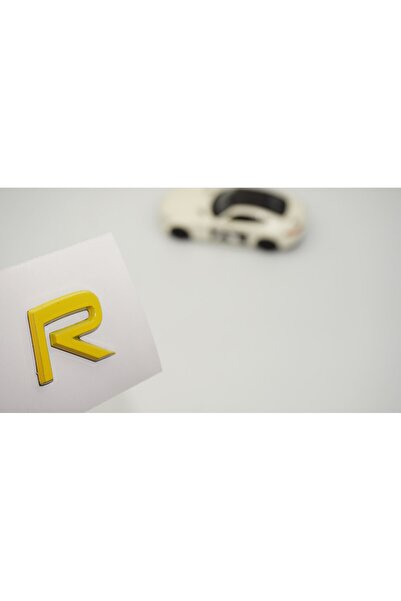 DK Tuning شعار R Rozet باللون الأصفر مقاس 2.5 سم متوافق مع شعار شعار Volvo