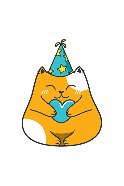 INOVATIX Σετ 8 τεμαχίων, Αυτοκόλλητο Γατούλα στο πάρτι, INOVATIX®. 6 εκ.