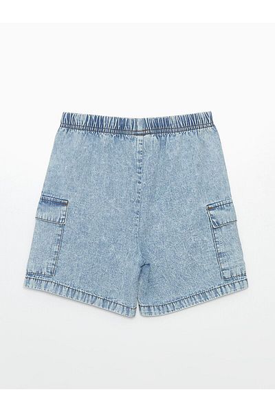 LC Waikiki Elastic Waist Girl's Cargo Jean Shorts