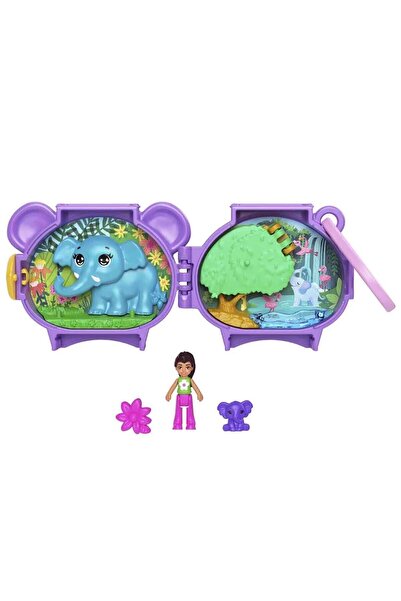 Polly Pocket Sevimli Hayvanlar Kompakt Oyun Seti GYV99 - Fil Jcb19