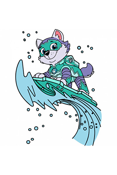 INOVATIX Set de 8 piese, autocolant Patrula Cățelușilor Everest, INOVATIX®. 6 cm