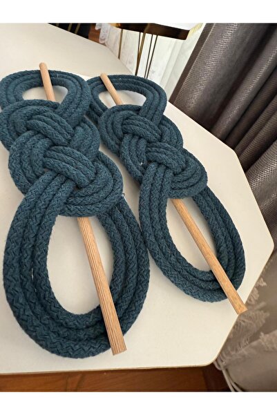 Üçbey Petrol Mavisi Renkli Perde Tokası Perde Süsü Perde Tutucu Tül Perde Braçol Takımı (2 adet)