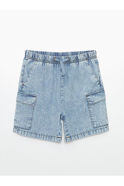 LC Waikiki Elastic Waist Girl's Cargo Jean Shorts