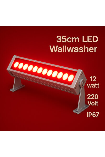 DEHALUX LED LIGHTING SOLUTIONS 35cm 12w Led Wallwasher Kırmızı | Dış Cephe, M...