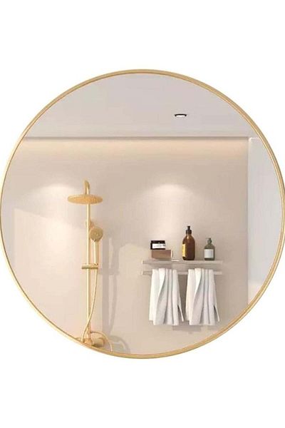 huitich Gold Round Wall Mirror Size 60 CM