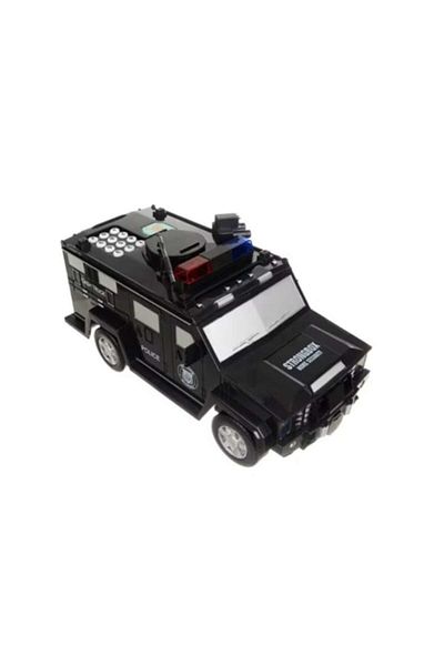 Rovitech Police car piggy bank, compatible with paper and coins