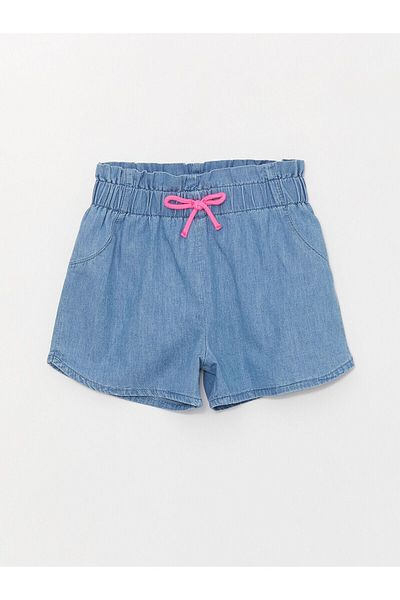 LC Waikiki Basic Baby Girl Jean Shorts with Elastic Waist