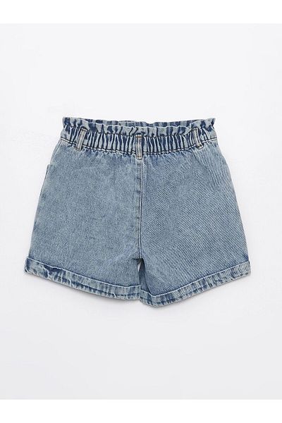LC Waikiki Girl's Jeans Shorts with Elastic Waist