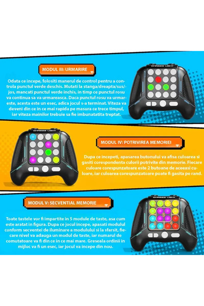 miraza Jucarie Pop It Electronica cu butoane, Versiune Imbunatatita cu muzica, 5 Moduri de Joc