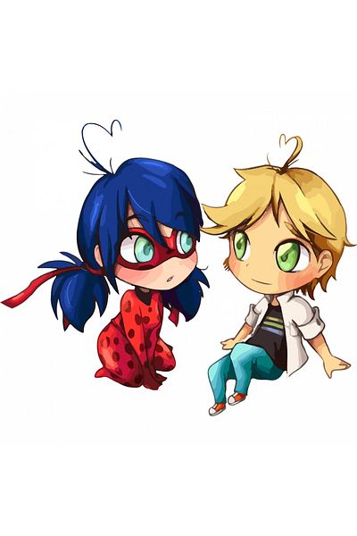 INOVATIX Set de 8 piese, autocolant Miraculous Ladybug și Adrien, INOVATIX®. 6 cm