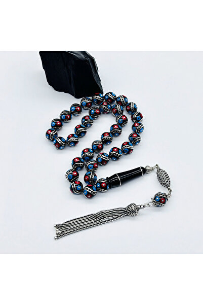 tesbihpasaji Misket Kesim Çeşmi Bülbül İşlemeli Erzurum Oltu Taşı Tesbih