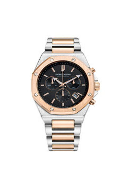 Romanson Rose Gold And Silver Men's Watch Black Dial
