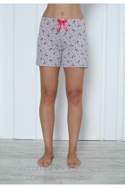 TOSKI Women's Cotton Shorts with Pink Flowers