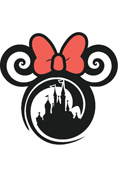 INOVATIX Set de 8 piese, autocolant cu Minnie și castelul Disney, INOVATIX®. 6 cm