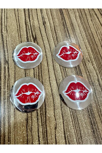 OEM Öpücük Logolu Jant Göbeği Arması Sticker 56 Mm 4 Adet