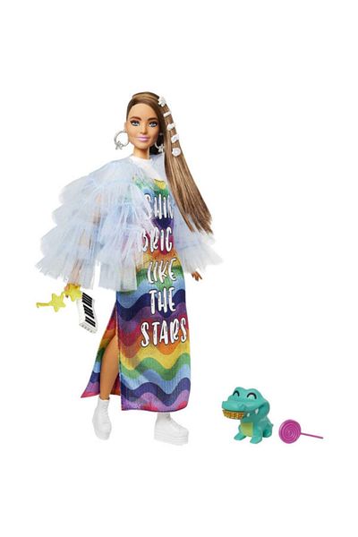 mattel Barbie Extra Style Doll - Rainbow Dress