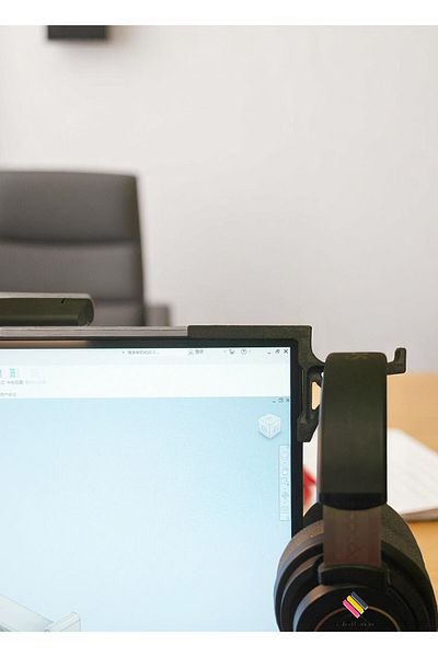 a life in games Monitor Headphone Holder Over-Screen Stand Organizer Black Headset Hanger Over-Ear Compatible