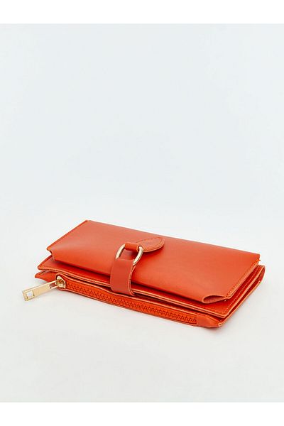 LC Waikiki Orange Leather Look Women's Wallet