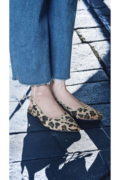 muhhu moda spatele deschis, inaltime 2 centimetri, pantofi casual dama, material leopard, balerina, full mold,