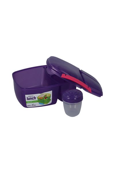 Sistema Triple Split Lunch Box with Yogurt Pot Assorted