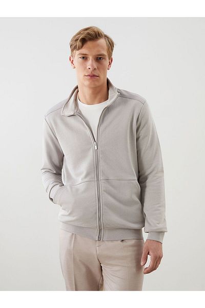 LC Waikiki Lcwaikiki Basic Stand Collar Long Sleeve Men's Zipper Sweatshirt