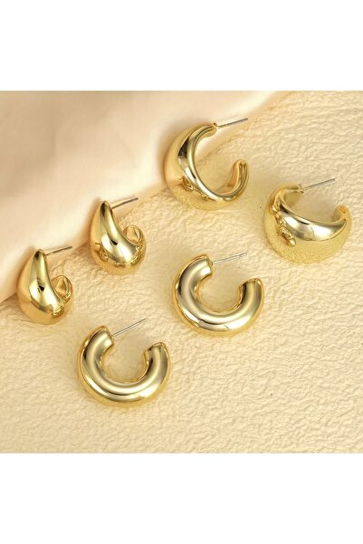 Le Manolia Accessories 3 adet gold 3 adet gümüş damla küpe 6 çift kadın küpe seti bottega gözyaşı halka çoklu küpe seti