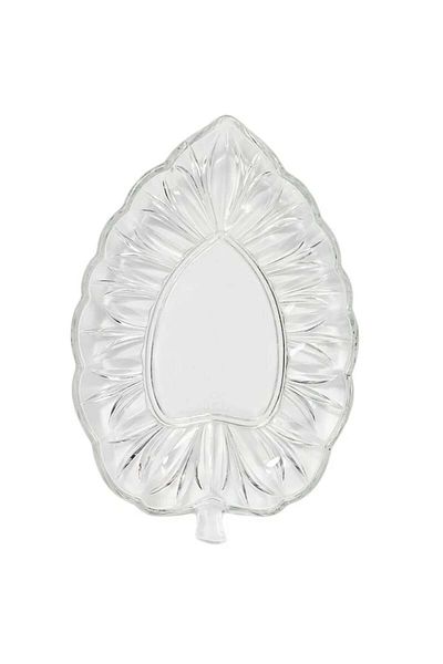 OEM Elegant Pufo Leaf glass bowl for serving appetizers, fruits, cakes, 30 cm