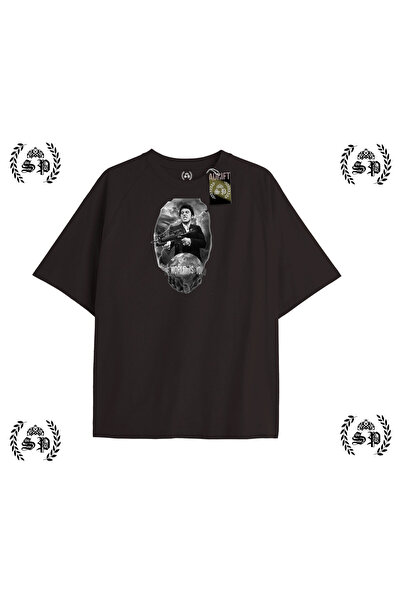 StartMore Y2K Wounded Face Printed Black T-Shirt