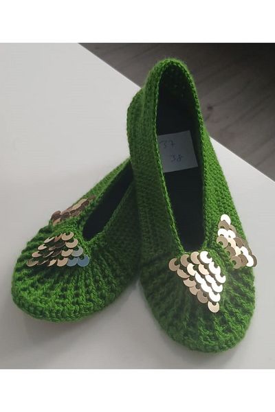 gg gençgirişimci Hand Knitted Daily Ballerina Women's Shoes Home Ballerina Home Shoes